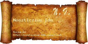 Noszticzius Ida névjegykártya